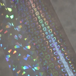2rolls 100cm Nail Transfer Foil Clear Glass Heart Nail Foil Manicure Decoration