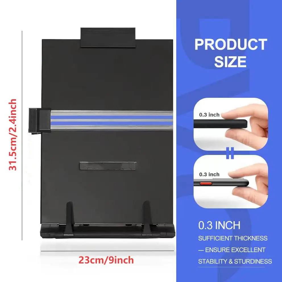 Desktop Document Holder, 7 Adjustable Stand for Reading & Typing Holds A4/Letter Books, Tablets & Sheet Music.