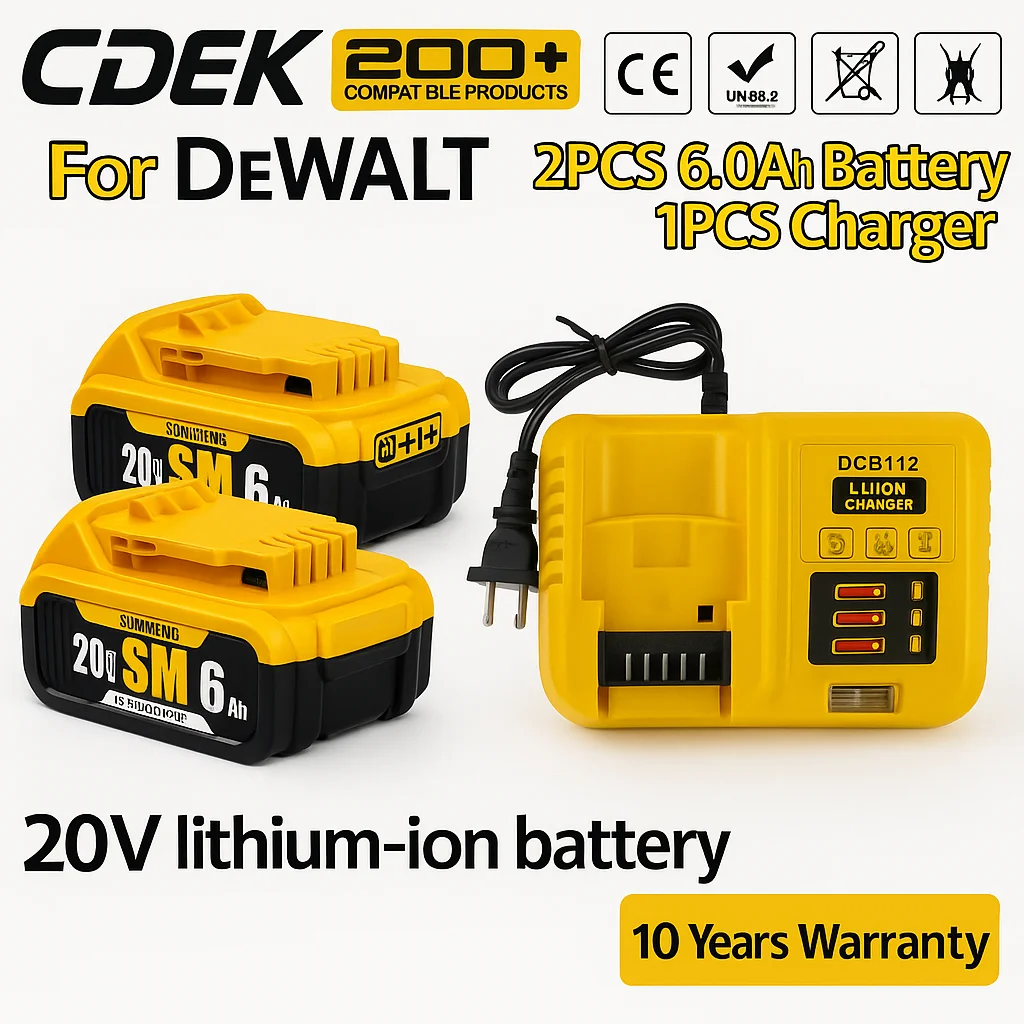 

For Dewalt 20V MAX 18V Lithium-Ion Battery Replacement DCB184 DCB186 DCB203 Rechargeable Cordless Drill Driver DCD805 DCF922