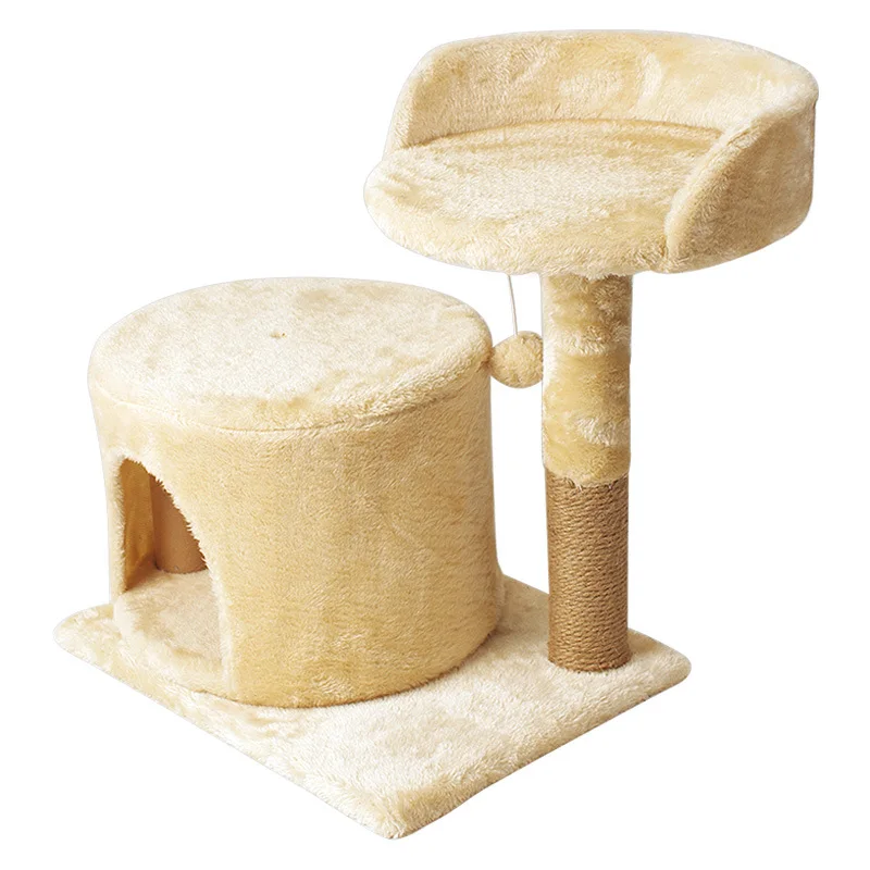 Árbol rascador para gatos todo en uno, nido para gatos, poste rascador, estante para gatos, juguete para gatos, venta al por mayor, directo de fábrica, comercio exterior