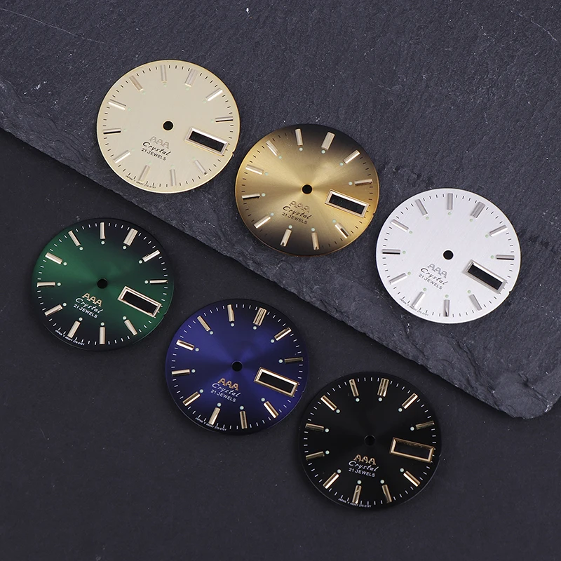 1pcs Vintage Watch Dial DIY Parts 3 A Dual Calendar Literal Men's Watch Accessories For 46941/46943 Movement
