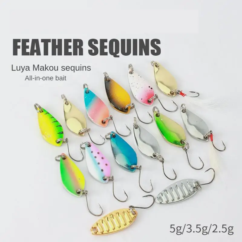 2~10PCS Mini Popper Fishing Lures 4.3cm 4g Topwater Hard Bait Artificial Wobblers Plastic Pesca Fishing Tackle with 10# Feather