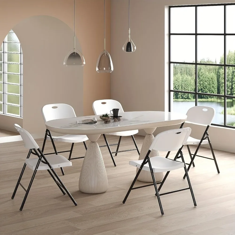 كرسي بلاستيكي متين قابل للطي مع إطار فولاذي لمختلف الأحداث والإعدادات