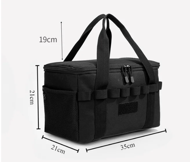 Portable Folding Camo Cooler Ice Bag Multifunctional Tactical Handbag Outdoor Travel Camping Picnic Bag Cookware Tool Organizer