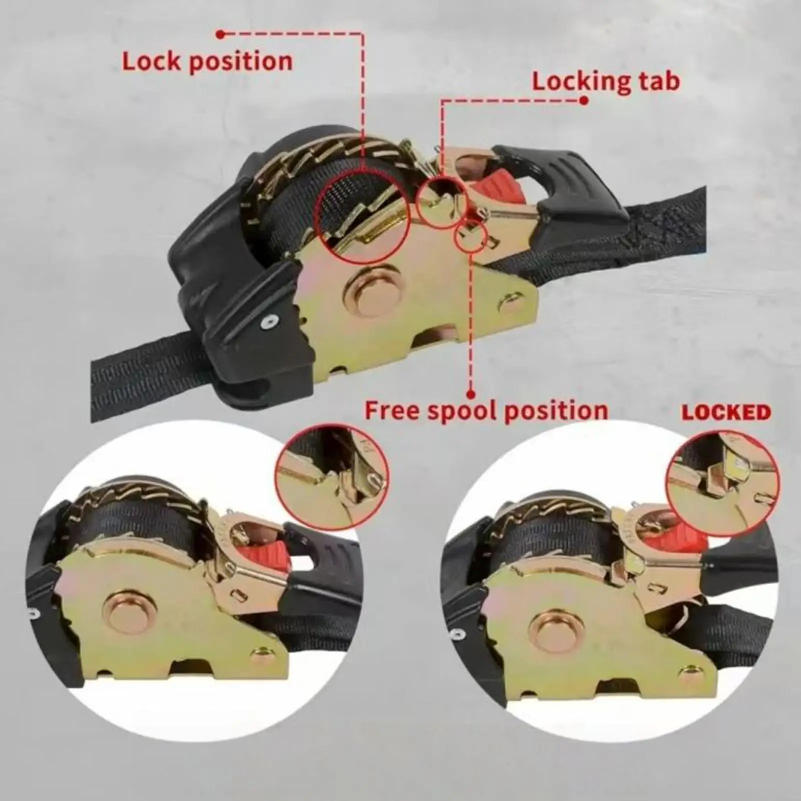 Rope Tightener Auto-Retract Tightening Tool Rope Tie Down for Tent Hiking Mountaineering Climbing Outdoor Indoor Kayak Tarp