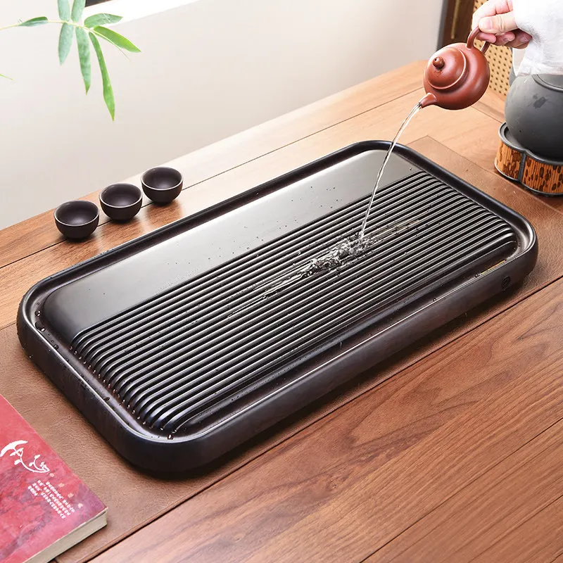 

Wooden Decorative Tea Tray Serving Ceramic Accessories Ceremony Hospitality Tea Tray Office Valet Bandejas Home Decorationgs