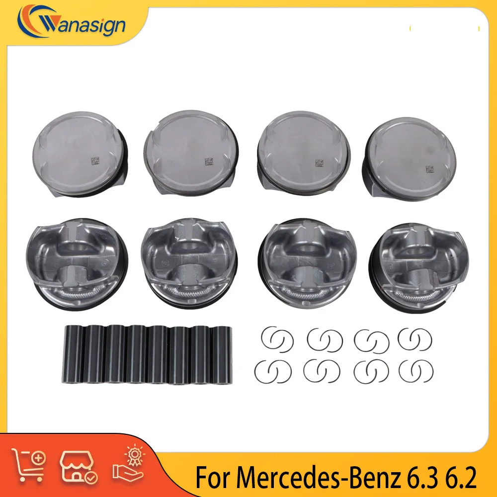 

Engine Parts Piston & Rings Set Fit 6.3 L V8 Gas M156 For Mercedes-Benz C63 AMG W204 ML63 W211 CL63 6.3L 1560300517