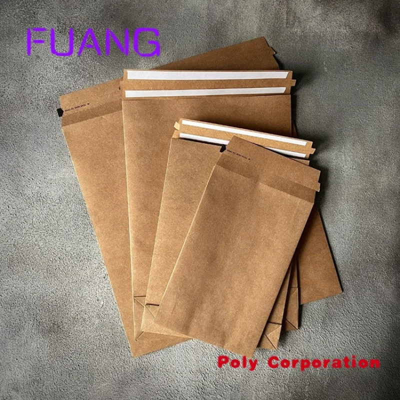 Custom  Custom Printed Flat Mailers Self Seal Clothing Packaging Shipping Mailing Bags Expandable Pouches Kraft Paper Envelopes