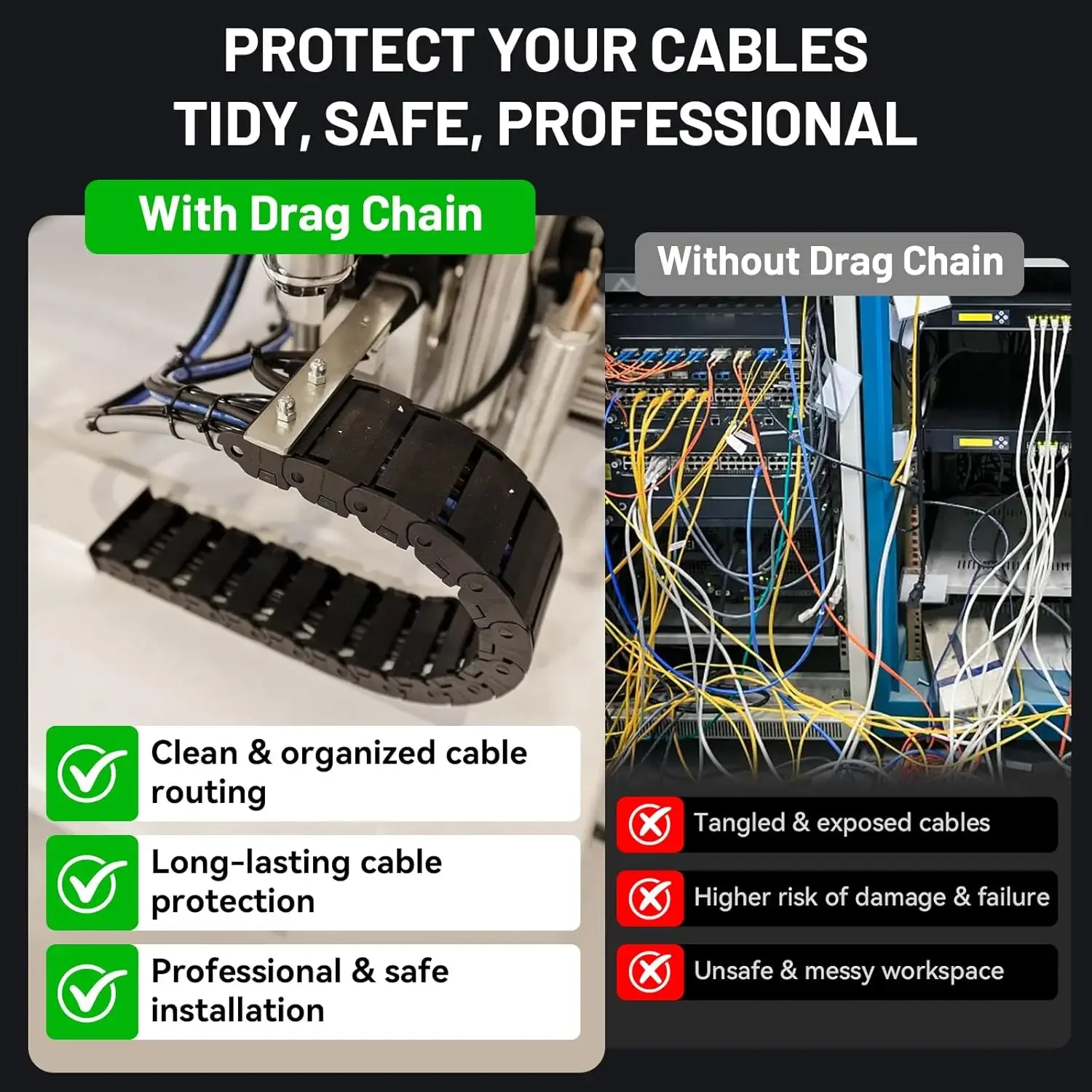 Cable Drag Chain R55 R38 Semi-Enclosed Cable Chain Wire Carrier For CNC 3D Printer Laser Cutting Machine CNC Router