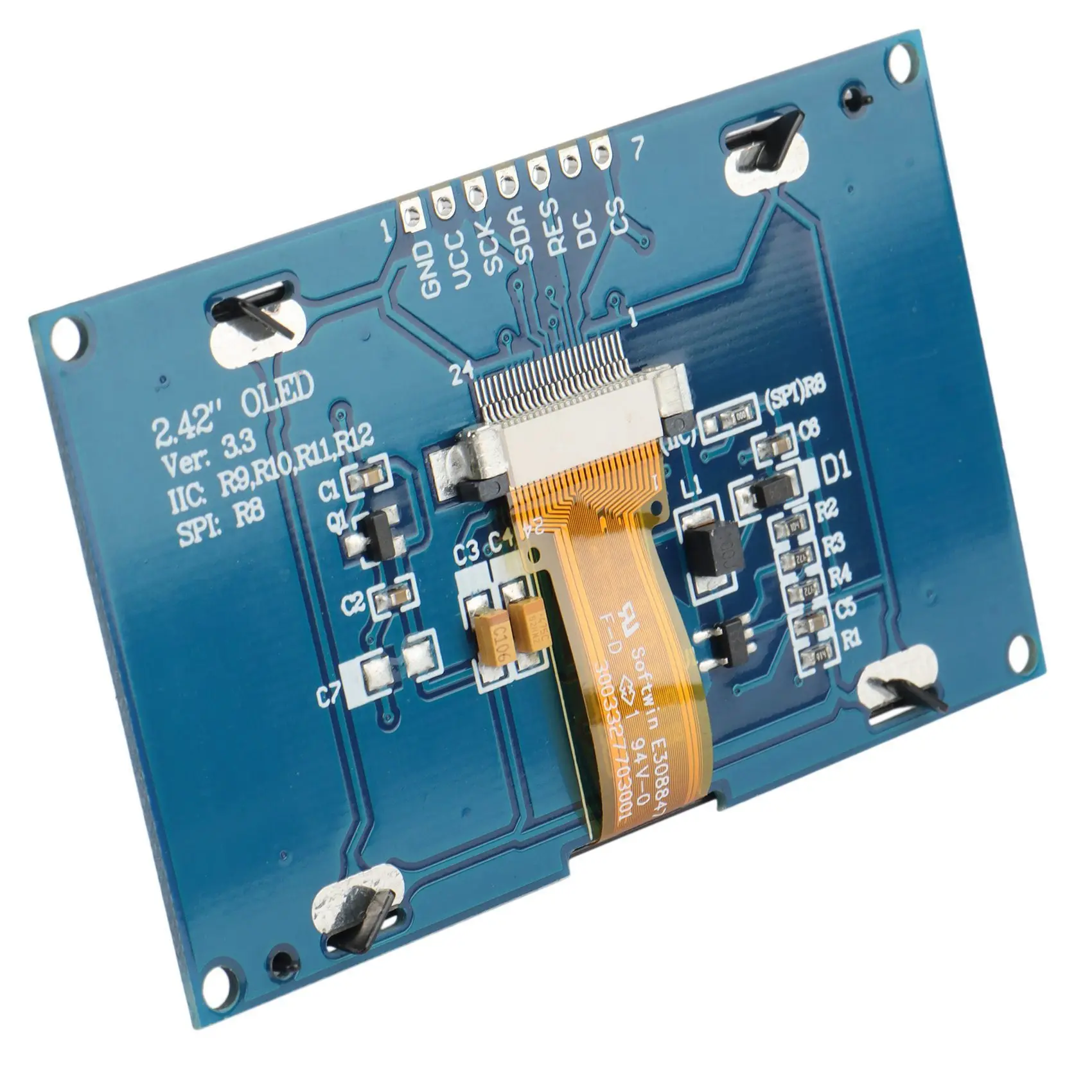 A53M-2.42 Inch 12864 128X64 OLED Display Module IIC I2C SPI Serial LCD Screen For C51 STM32 SSD1309