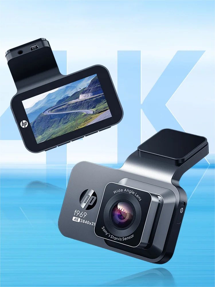 HP الترا HD F969 مسجل السيارة 4K الترا HD للرؤية الليلية 2160P واي فاي حلقة تسجيل السيارات 4K سيارة مسجل ركن السيارة كاميرا السيارة