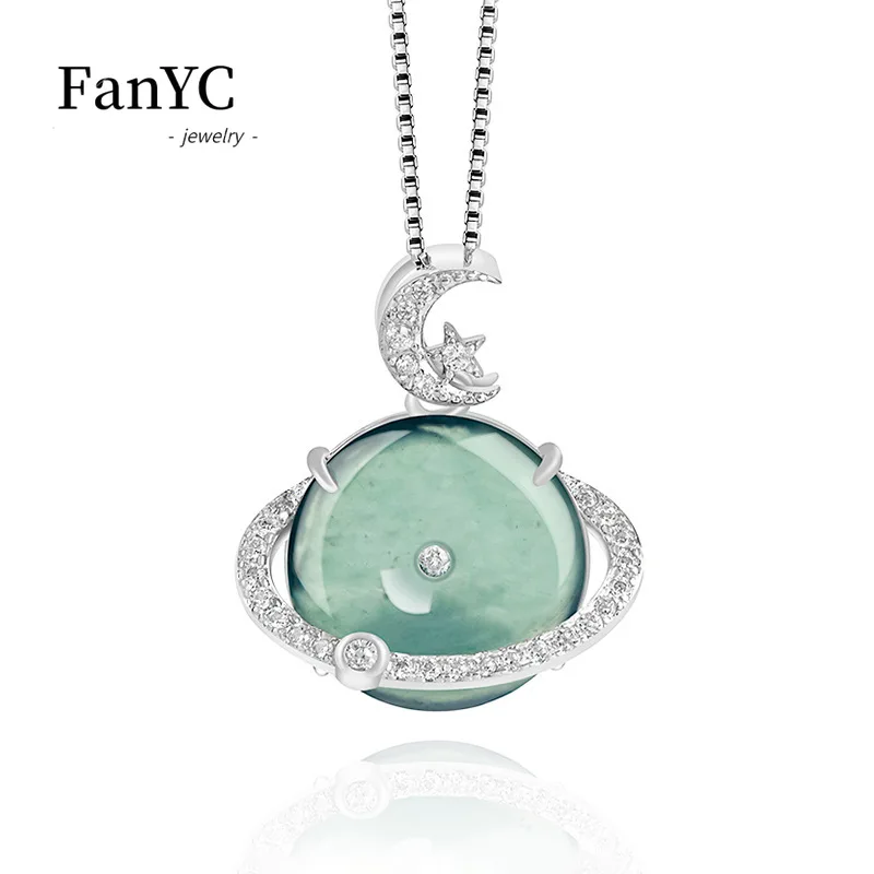 

Myanmar A-goods Jadeite Blue Water Amulet Pendant S925 Silver Inlaid Hand-carved Exquisite Luxury Ice Jade Necklace Ladies Gift