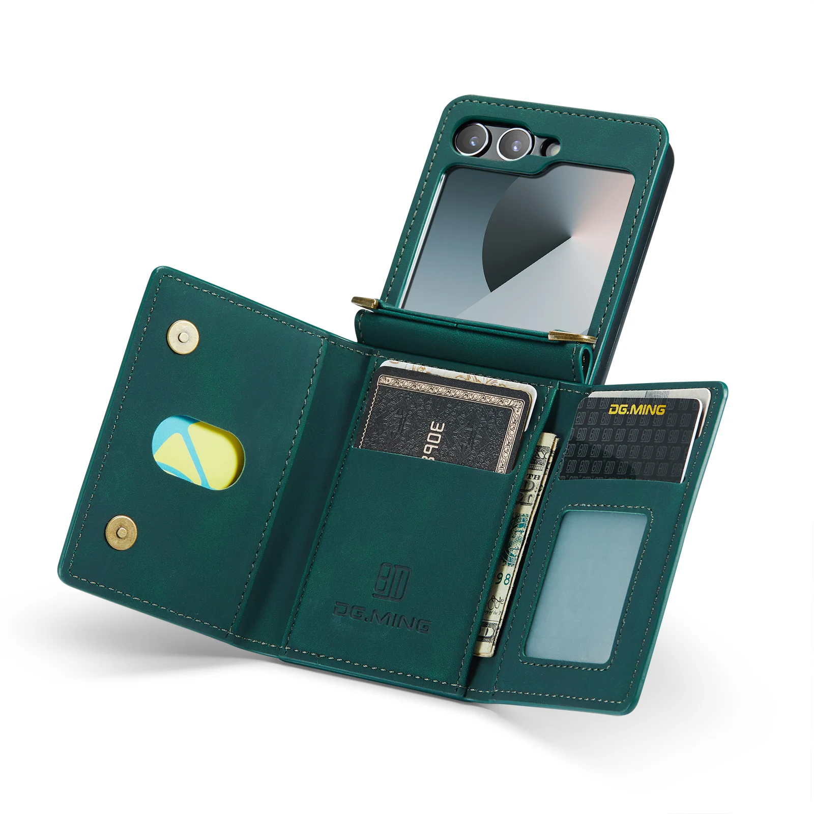 Portemonnee-hoesje voor Samsung Galaxy Z Flip 7 6 5 4 3 7FE schokbestendige hoes met beschermende lederen kaarthouderzak