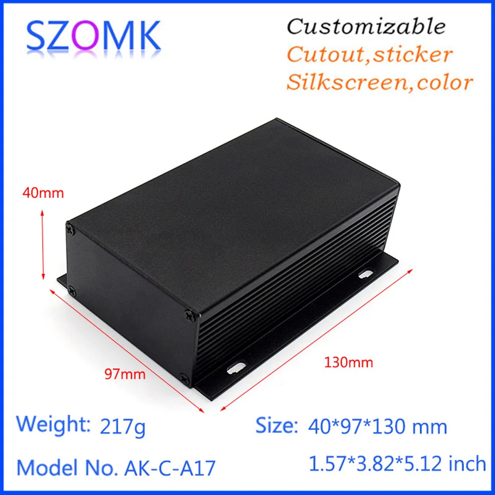 4Pcs amplifier aluminum enclosure electronics outlet enclosure 40*97*130 mm electronics switch box enclosure control box