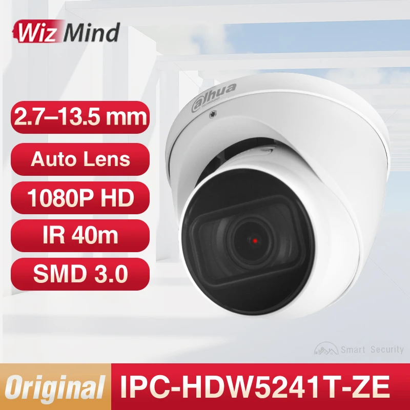 

Dahua Original WizMind 1080P Ai Camera Motorized Lens Auto Zoom Face Detection Perimeter Protection Security Monitor HDW5241T-ZE