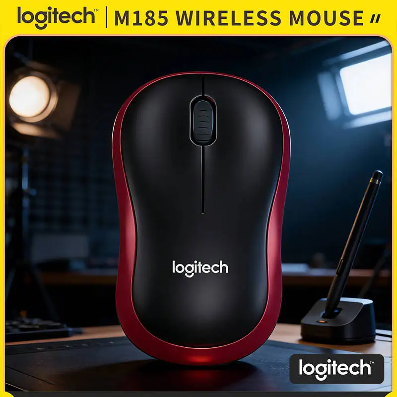 

Беспроводная эргономичная мышь Logitech M185, экологичная, 3 кнопки, автоматический режим сна, 12 месяцев автономной работы, нано-приемник, для настольных ПК и ноутбуков