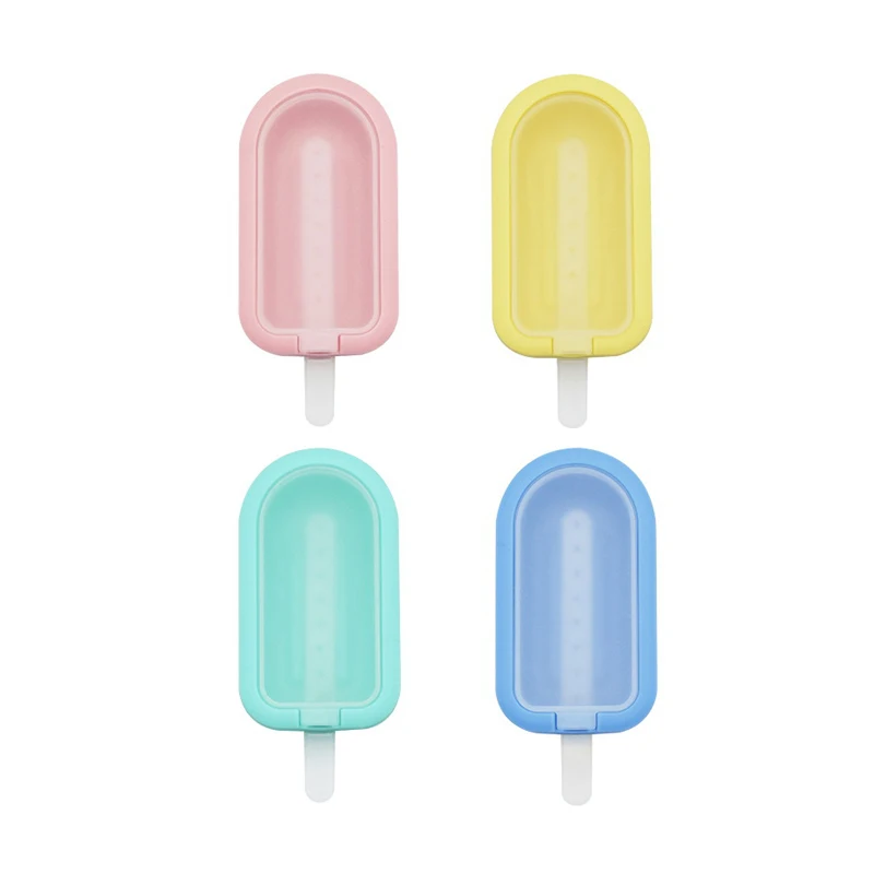 4Pcs Silicone Ice Lolly Moulds with Sticks Reusable Ice Cream Forms Popsicle Mold DIY Ice Cream Maker Ice Cube Mold Kitchen Tool
