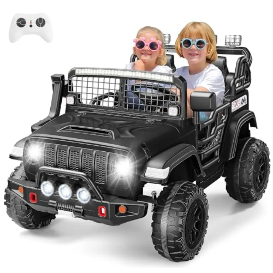 

24V 2 Seater Off-Road Electric Ride on Car for 3-8 Years with Remote Control 2x200W Motors 20 Wide Seat Spring Suspension 3 Spe