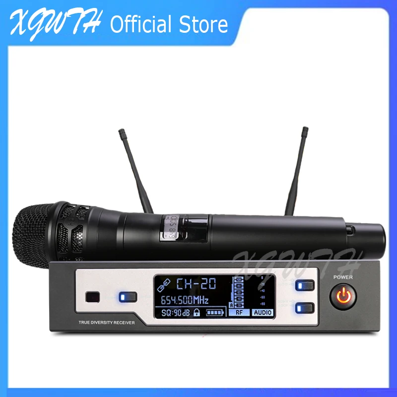 

True Diversity UHF Wireless Microphone System Frequency Adjustable Karaoke Dynamic Cardioid Handheld Mic Condenser Headset Mic