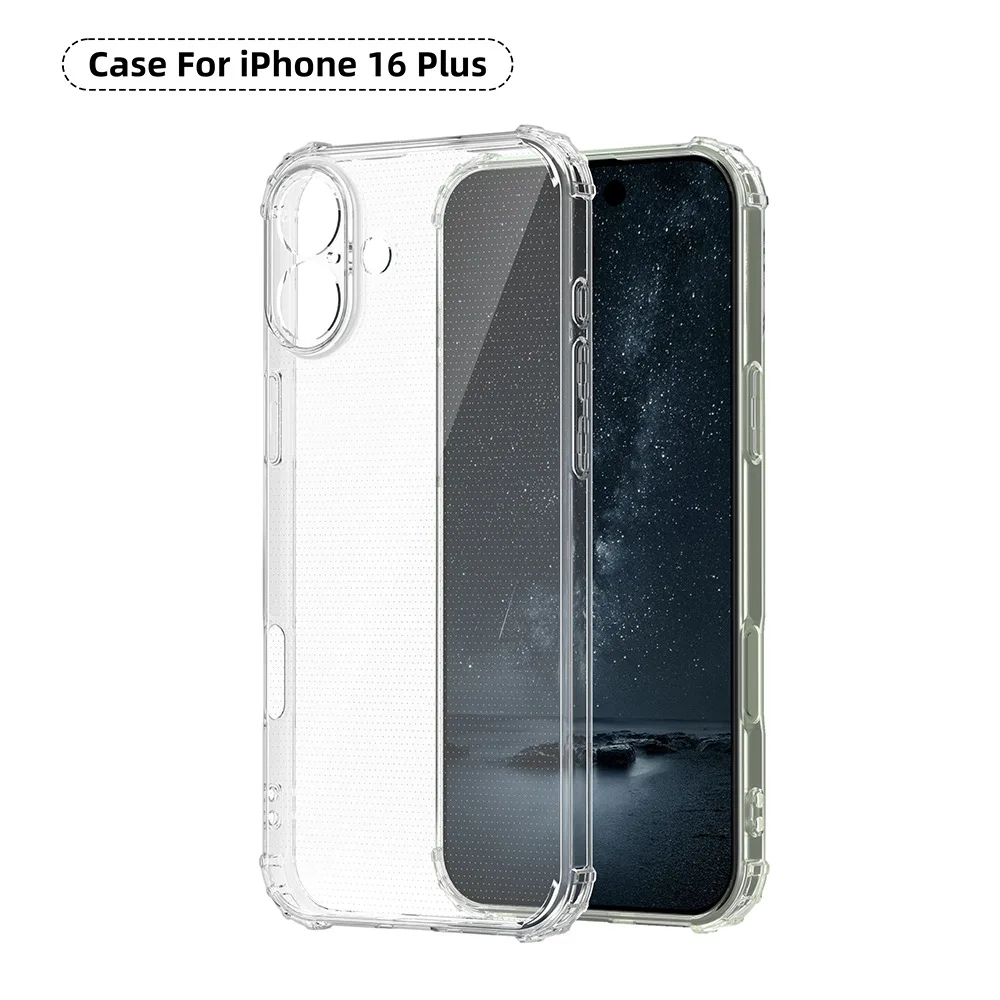 Fallschutz Airbag Soft Case für iPhone 16 Pro Max Funda iPhone 16 iPhone 16 Plus stoßfeste klare transparente Abdeckung Hüllen – Detail 1