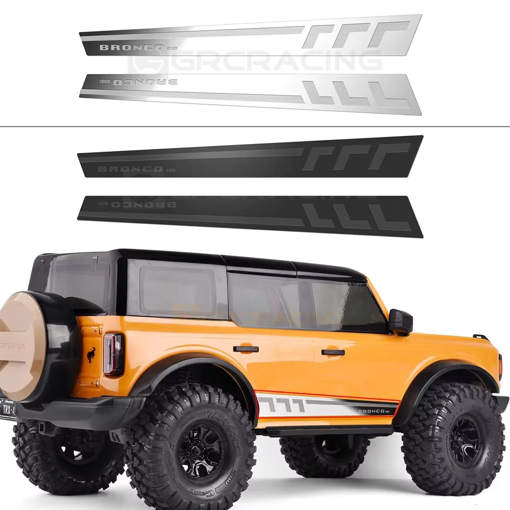 

For 1/10 Traxxas Trx-4 New Bronco Trx4 Shell Side Skirt Decorative Lens Mirror Stainless Steel Shell Metal Crash Plate Type Q