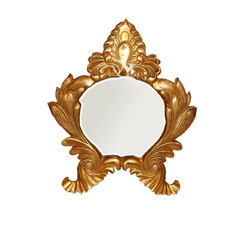 Star badge-shaped classical decoration mirror frame Elegant irregular makeup mirror frame