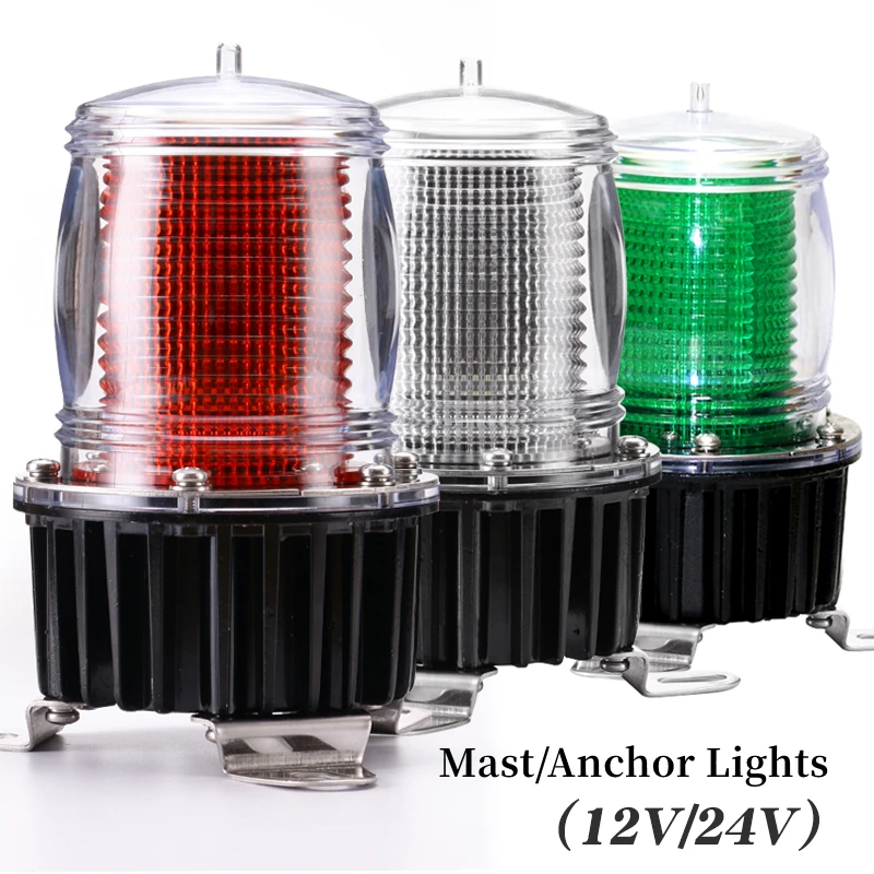 luz de sinal led marinha para barco luz de estibordo luz de advertencia piscando mastro ancora farol porta dc 24v 12w 01