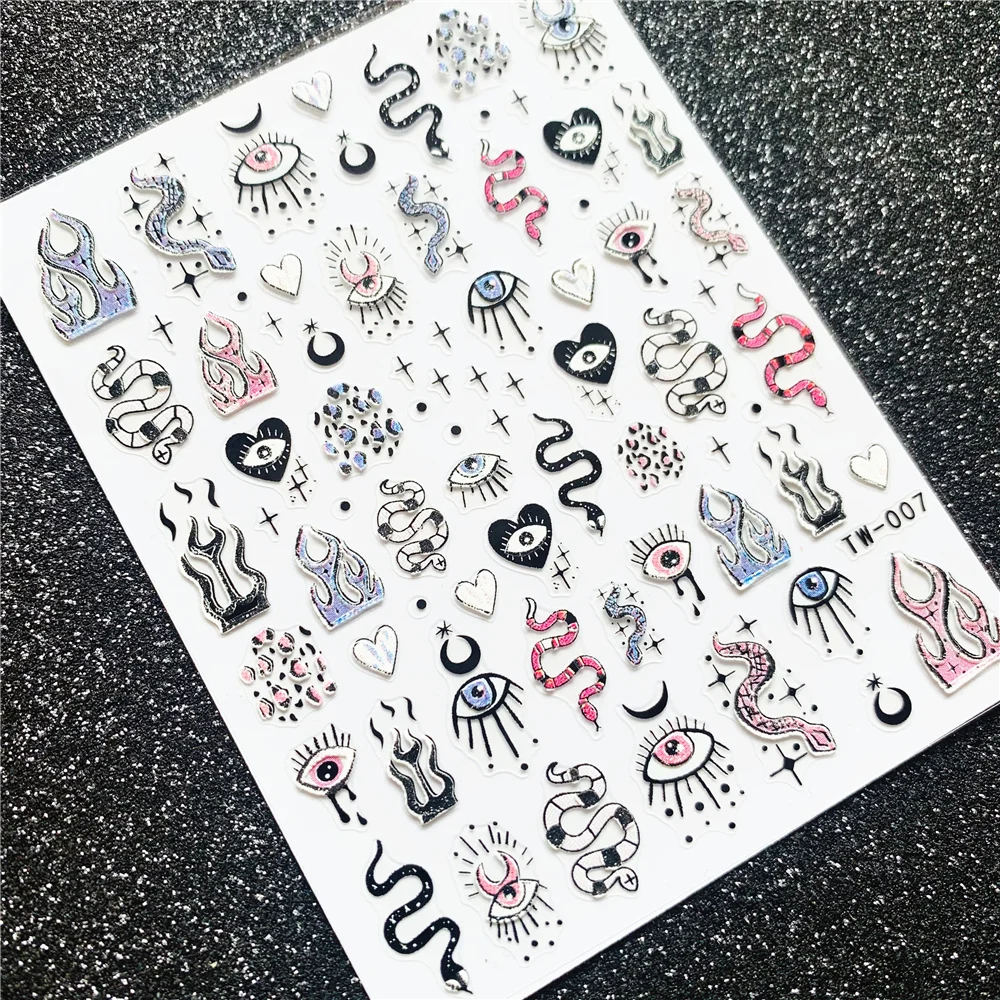 TW series TW-001 5D comic Nail art Nail sticker decorazione strumento cursori per decalcomanie per unghie