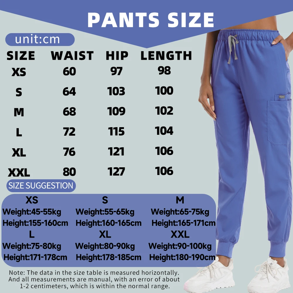 New Jogger donna uomo Medical Scrub Work Bottoms Unisex Stretch Beauty Pants Clinic Doctor Nurse Pants