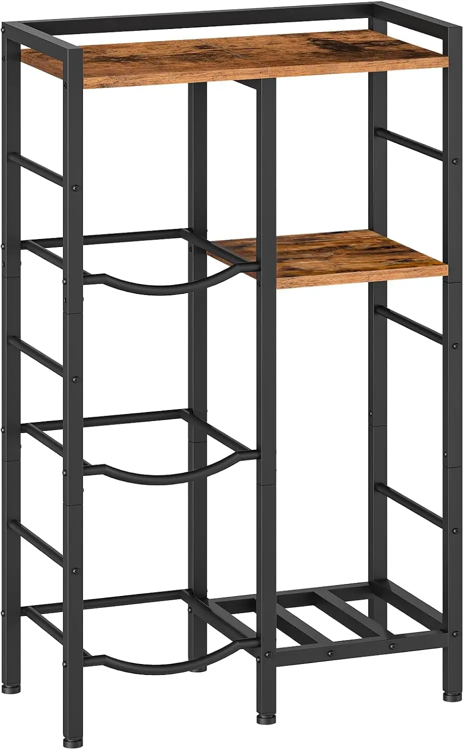 HOOBRO 5 Gallon Water Bottle Holder Organizer, Water Jug Rack, 3-Tier Water Dispenser Stand with 2 Wooden Shelves, for Kitchen,