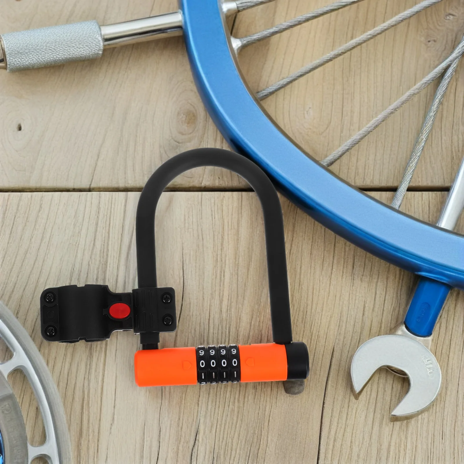 

1 Set Bicycle Combination Lock 4-Digit Keyless U-Shaped Anti-Theft Security Code For Electric Bike Mountain Folding