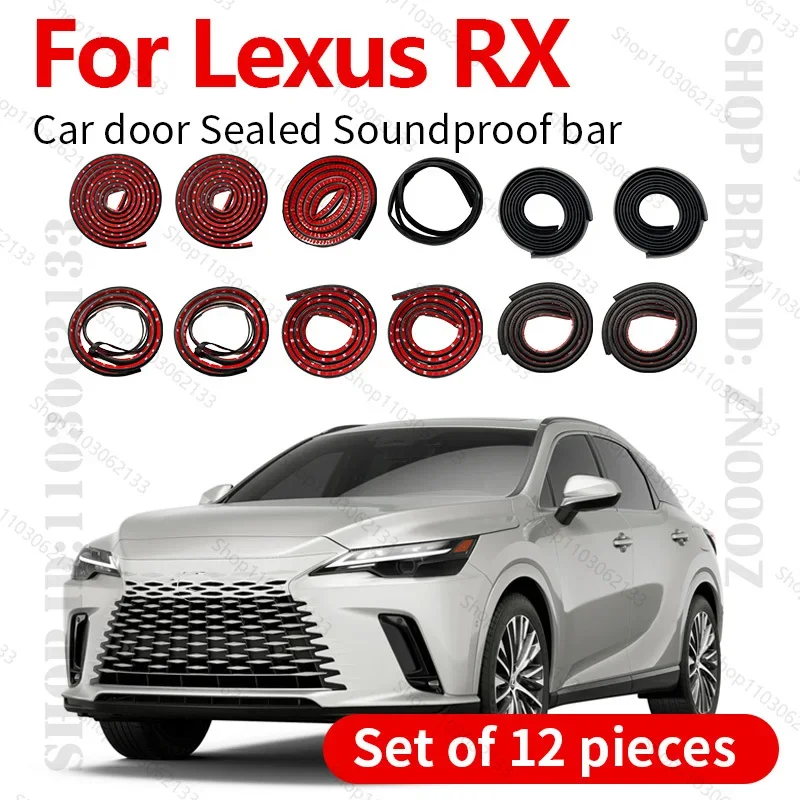 

For 1997-2025 Lexus RX Car Door Seal Strip Rubber Double Layer Sealing Protector Soundproof Strip Dustproof Seal Strip 12PCS Set