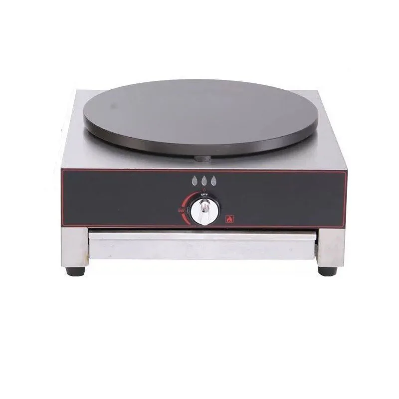 Dual Independent Flame Control Gas Crepe Maker Double Non-Stick Round Plate Commercial LPG Pancake Griddle