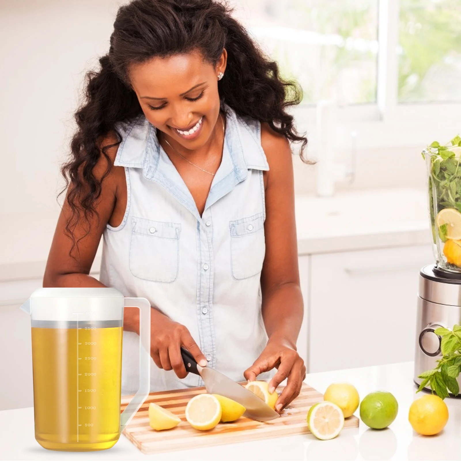 

1pc 3.5L Water Pitcher Clear Beverage Jug With Lid For Iced Tea Juice Cold Drinks Drinking Water Container Kitchen Barware