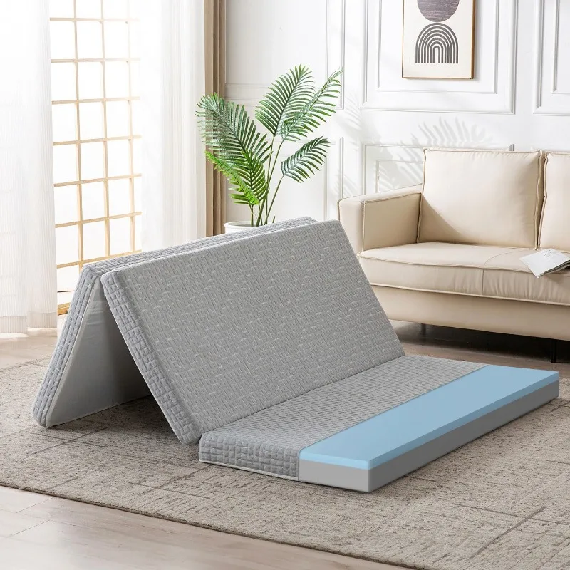 

Foldable Mattress, 3 Inch Memory Foam Guest Floor Mattress, Tri Folding Portable Mattress for Kids and Adults, Washable