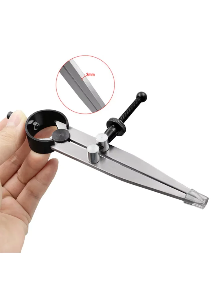 S/M/L Adjustable Lockable Steel Divider Wing Leather Compass Spacing Gauge Drawing Wire Edge Holder DIY Cattle Leather Tools
