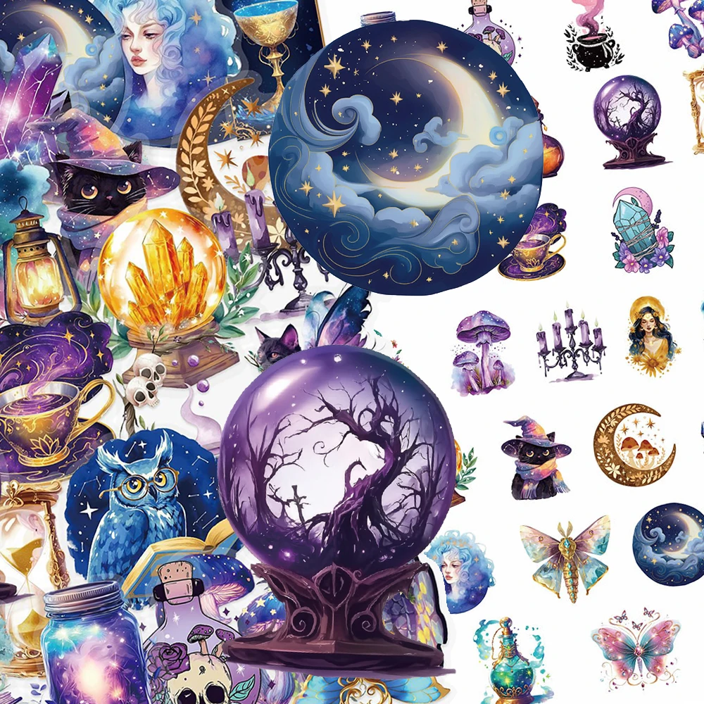

10/30/50pcs Vintage Gothic Magic Witch Aesthetic Stickers Waterproof Graffiti DIY Laptop Luggage Phone Cool Cartoon Sticker Toy