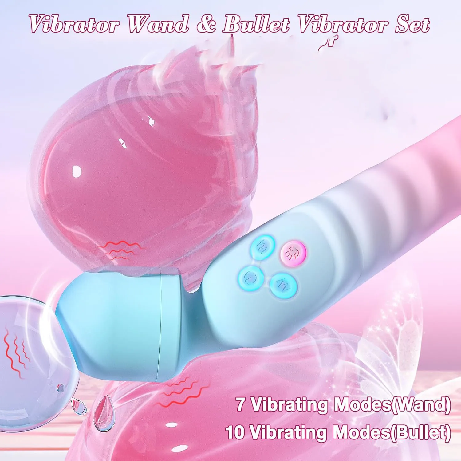 Dual-Head Vibrating Wand for Women, Heated Personal Massager, Multiple Vibration Modes, Rechargeable Silicone Adult Toy - view 5