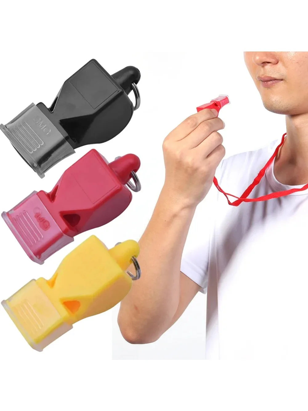 Loud Sports Referee Whistle with Lanyard for Coach Training Football Basketball Running Outdoor Survival