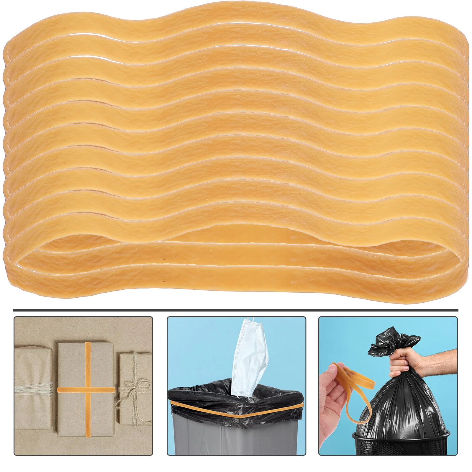 1 Beutel mit robusten Gummibändern, breit, dick, dehnbar, für Bürobedarf, Bindungsfixierung, Bulk-Multifunktions-Gummiband-Set