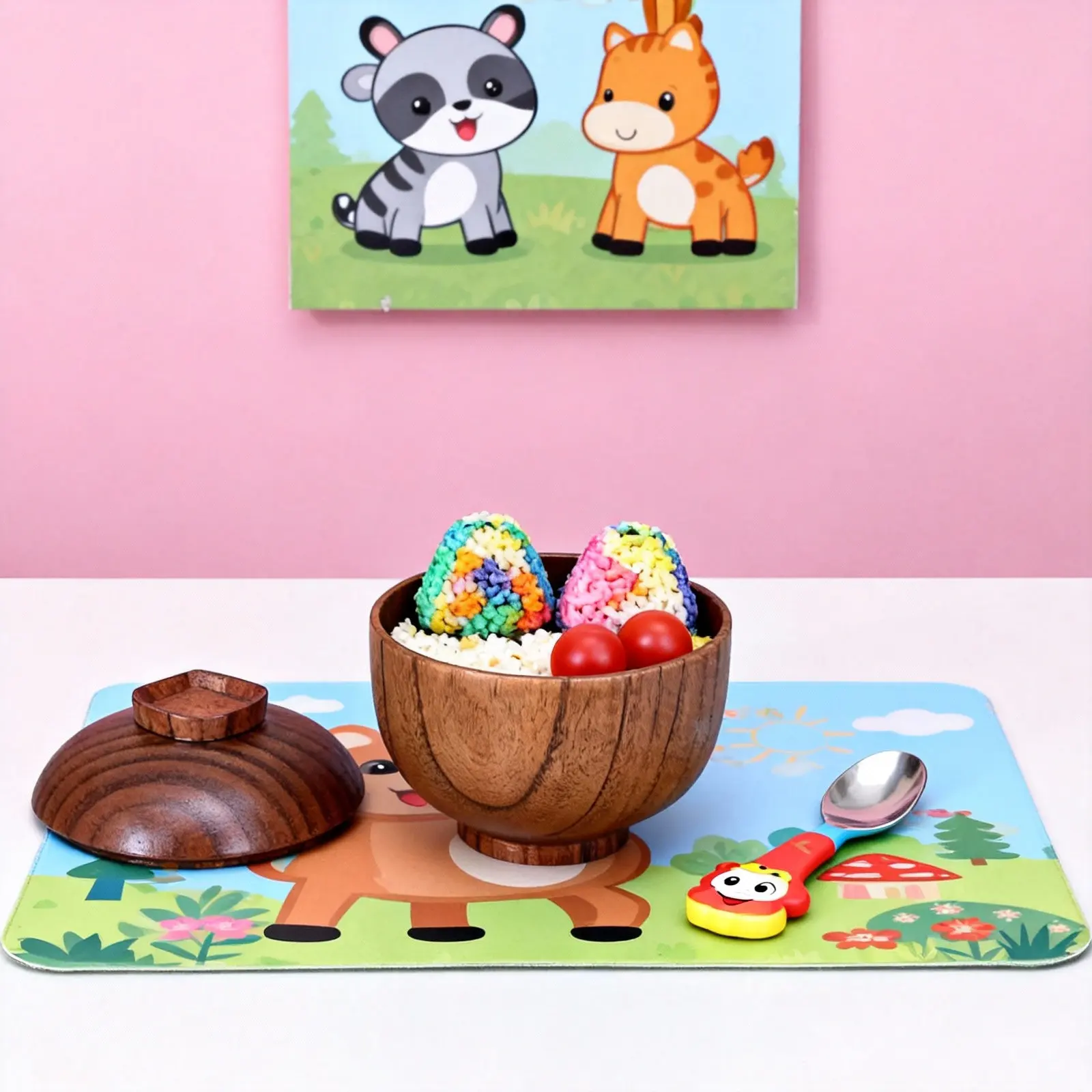 

Food Serving Bowl Wooden with Lid for Rice Salad Soup Snack Dessert Small Wood Bowl Home Restaurant Kitchen Use Smooth Surface