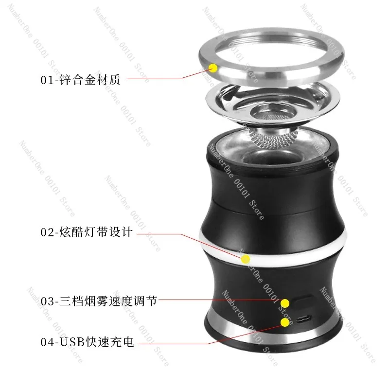 Electric Smoker Set, USB Charging Cocktail Smoker, Portable Smoker Cap, Color Box Set, Ideal for Parties