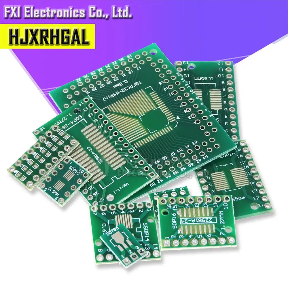 10PCS Transfer Board DIP Pin Board Pitch Adapter SOT89 SOT223 SOP14 SOP20 SOP24 TSSOP8 SSOP8 SOP8 to DIP8 DIP PCB SOP-8 SOP