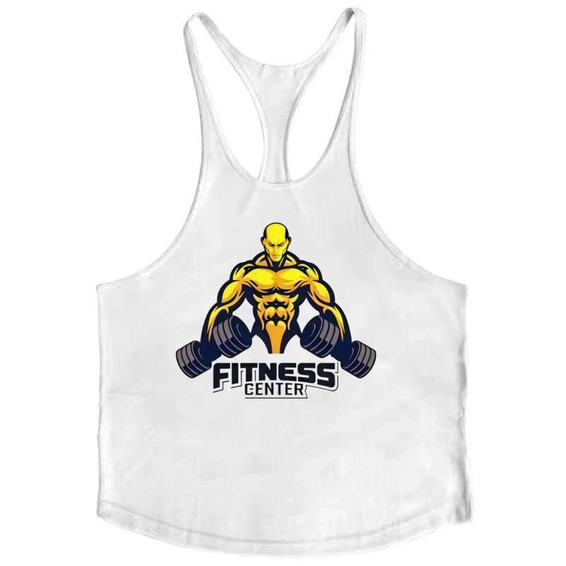 Canottiera da bodybuilding da uomo con retro a Y Canotta da palestra in cotone ad asciugatura rapida Canottiera senza maniche traspirante Camicia da allenamento fitness durevole