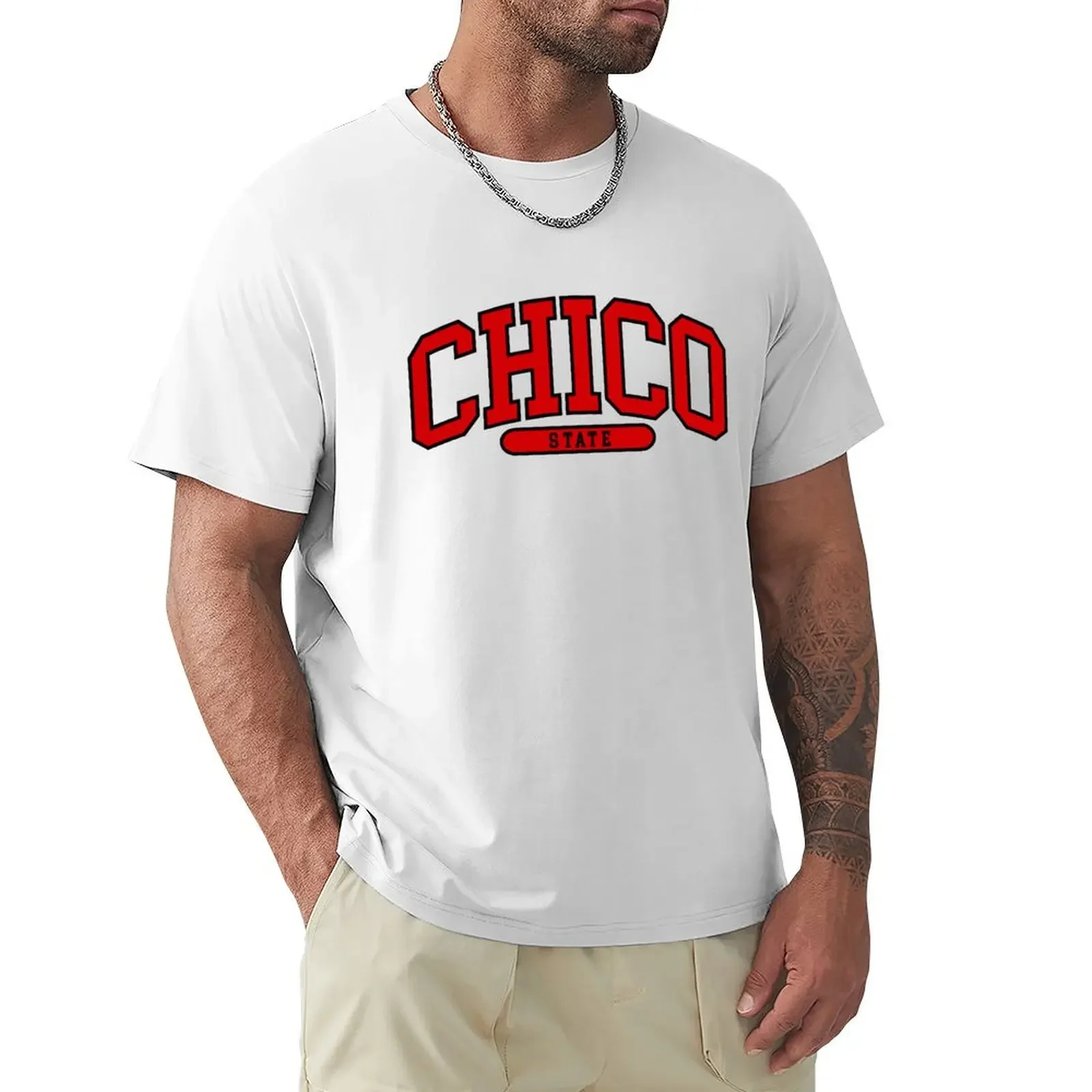 chico state - college font curved T-shirt animal prinfor boys blacks Men's t-shirts