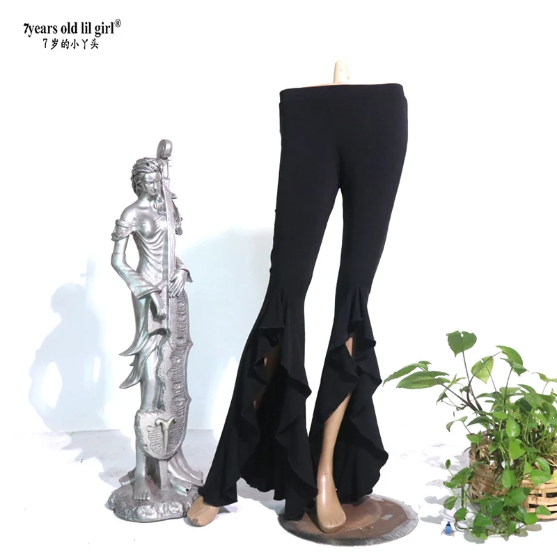 سراويل ضيقة للرقص الشرقي من القطن الليكرا مع يوجا قوطي منتفخ للنساء H930