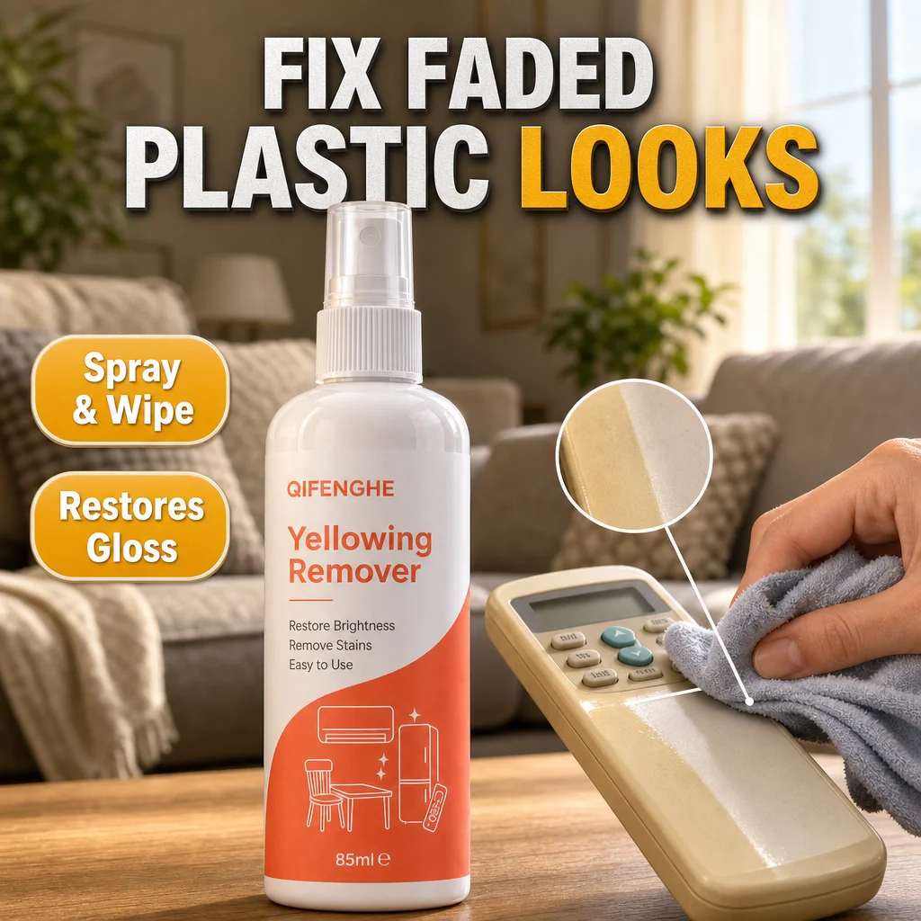 Plastic Trim Restorer Spray Anti Yellowing Oxidation Remover for Car Exterior Black Bumper Home Furniture Care