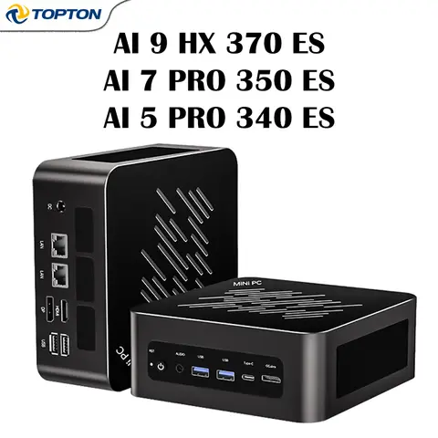 Topton AMD Gaming Mini PC Ryzen AI 9 HX 370 ES 7 PRO 350 ES 5 340 ES OCuLink USB4 2x2.5G LAN Desktop Computer Windows 11 WiFi6E