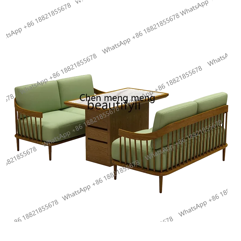 xqBar Pub Commune Retro Industrial Style Stone Plate Solid Wood Table and Chair Theme Restaurant Booth Sofa