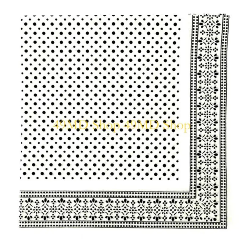 49MD Bohemian Vintage Polka Dot Floral 50x50CM Unisex Cotton Sport Pocket Square Scar